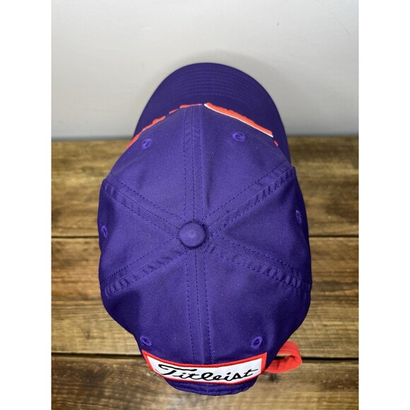 Titleist Hat Men Adjustable Purple Embroidered Logo FJ Pro V1 Strapback Golf Cap - Picture 5 of 8